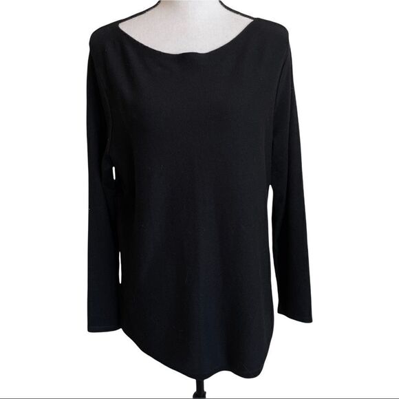 Chico's Black Boatneck Long Sleeve Sweater Size 8‎ - Picture 1 of 7
